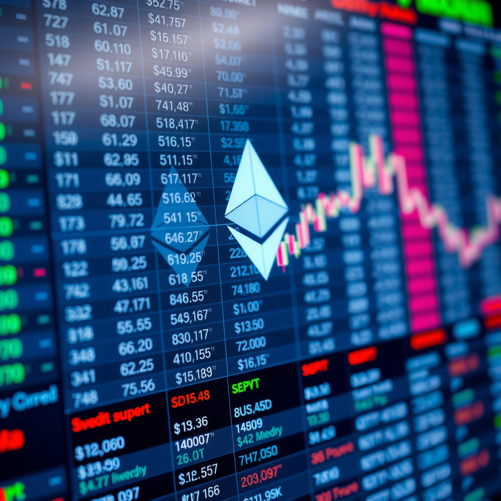 Ethereum order book showing real-time buy and sell orders with market depth visualization, bid-ask spreads, and liquidity levels in a professional trading interface