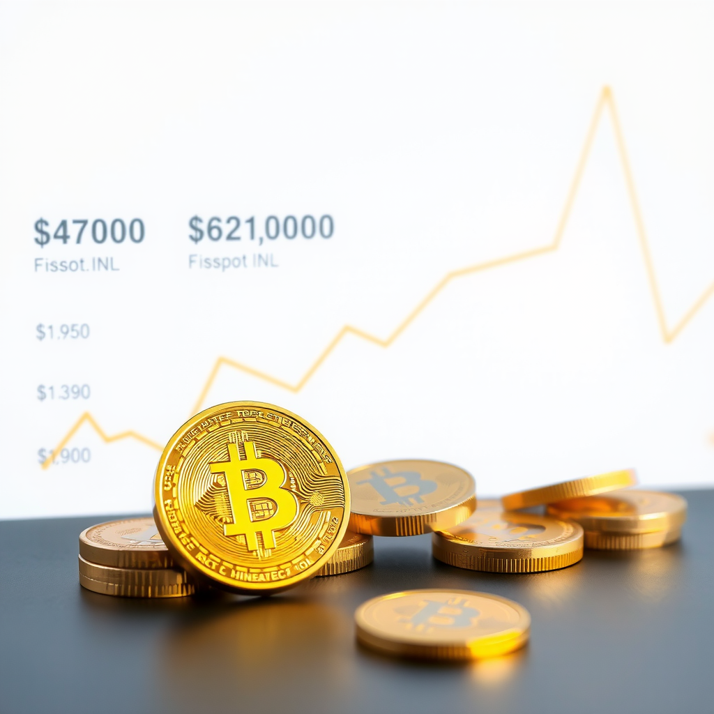 Financial growth chart showing cryptocurrency portfolio performance with upward trending lines profit metrics and diversified asset allocation